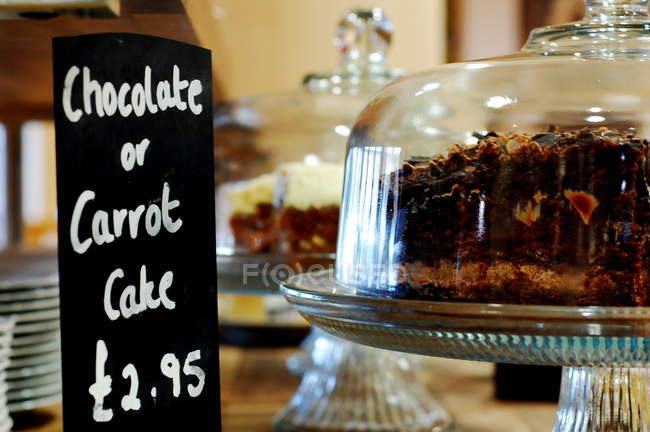 Fresh cakes in cafe — Stock Photo