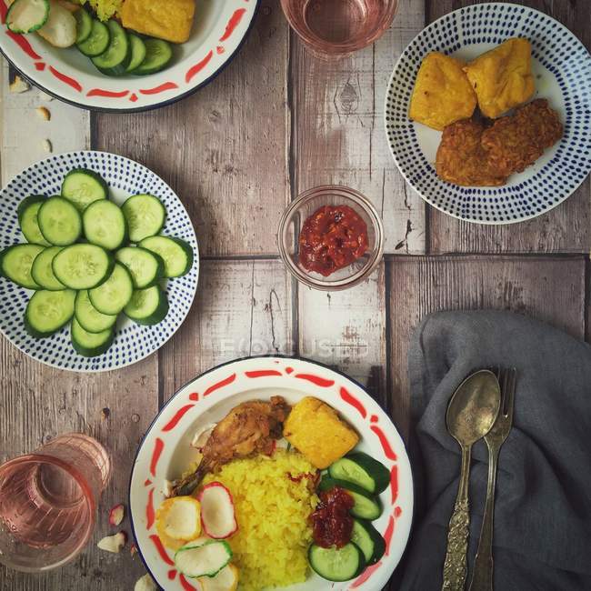 Традиційні Індонезійська обід — стокове фото