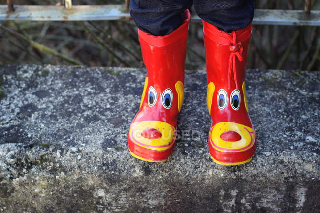 Boots with happy animal faces — Stock Photo
