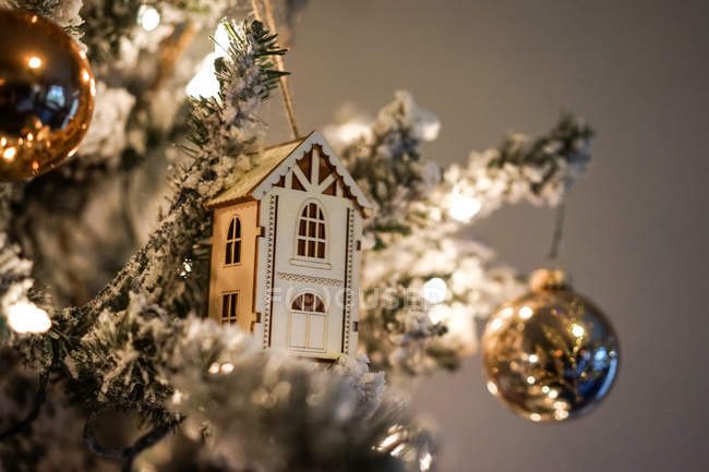 Christmas decorations on tree — Stock Photo