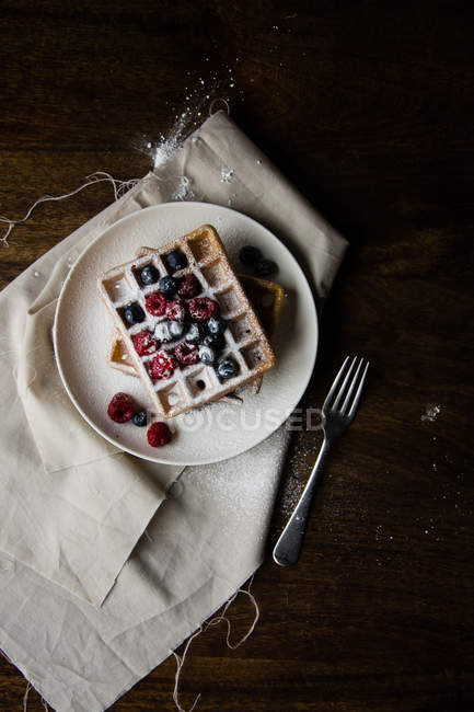 Waffles belgas saborosos — Fotografia de Stock