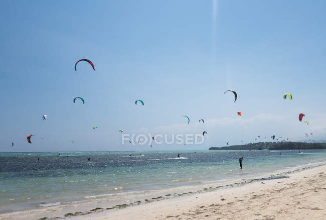 Kite surfer a Bulabog Beach — Foto stock