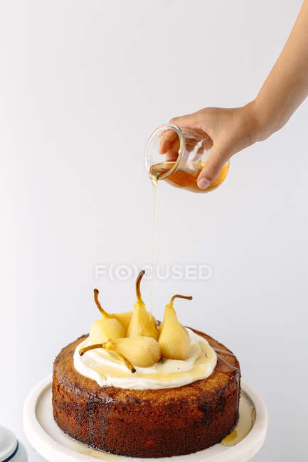 Pear sponge cake — Stock Photo