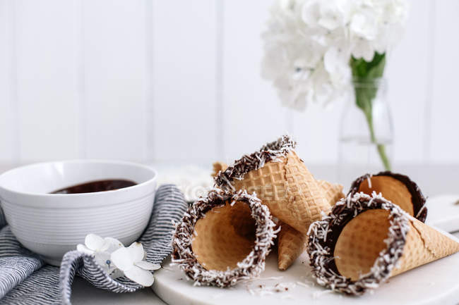 Coated ice-cream cones — Stock Photo