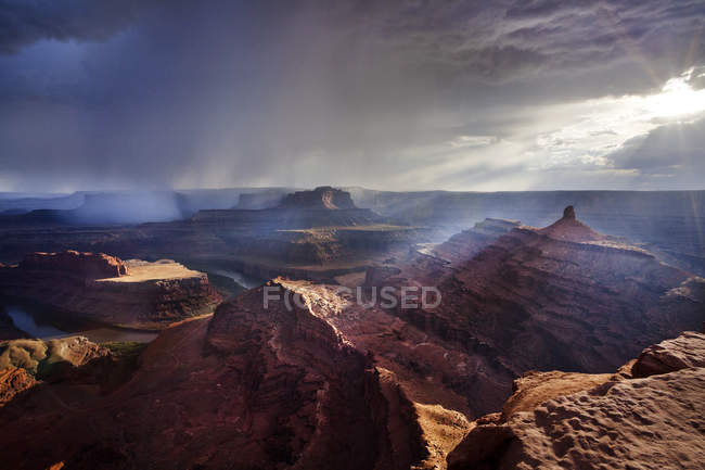 Tempestade no parque estadual ponto morto cavalo, Utah, América, EUA — Fotografia de Stock