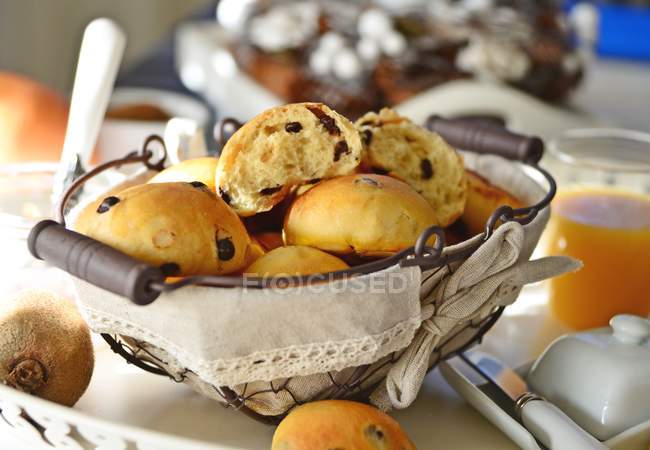 Chocolate bread in  basket — Stock Photo
