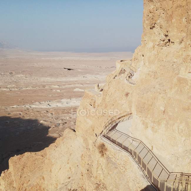 Israel, vista da arquitetura antiga da fortificação de Masada — Fotografia de Stock