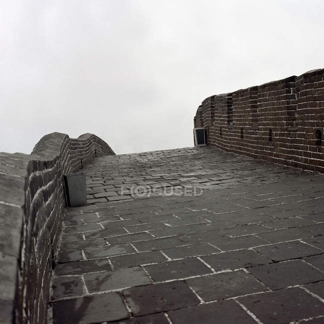 Vista detallada en la parte superior de la Gran Muralla, China - foto de stock