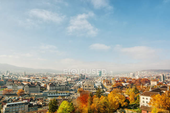Malerischer Blick auf die wunderschöne Zürcher Skyline, Schweiz — Stockfoto