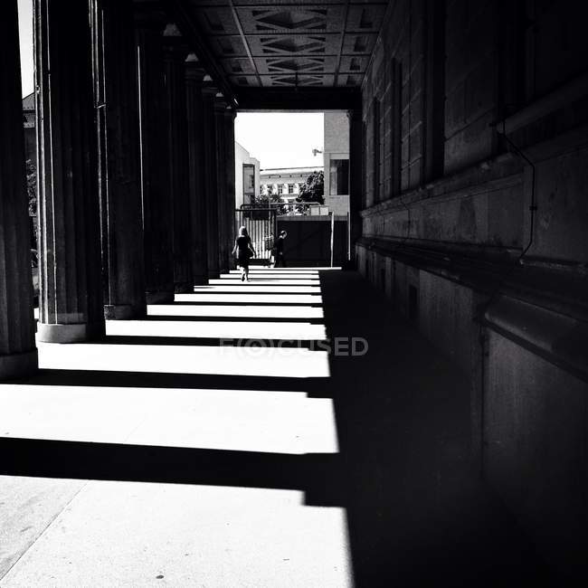Monochrome image of colonnade at Sao Paulo, Brazil — Stock Photo