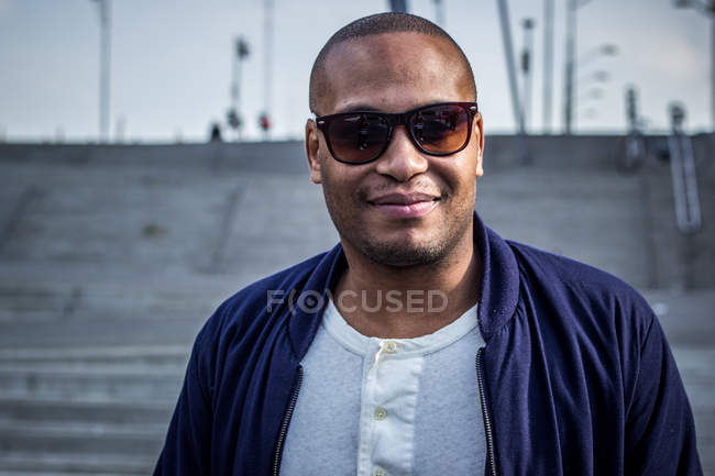 Close-up Portrait Of A Young Handsome Man in Sunglasses — Stock Photo
