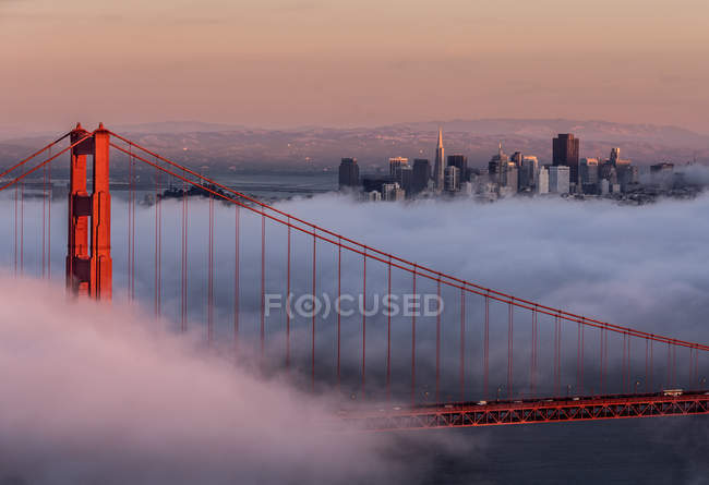 Vista panoramica su Golden Gate e città, USA, California, San Francisco — Foto stock
