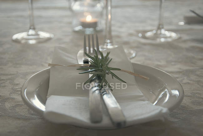 Closeup view of table setting for celebration — Stock Photo