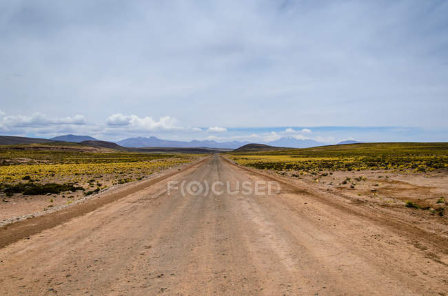 Scenic view of empty straight road, Chile — Stock Photo