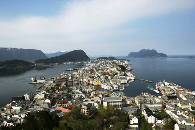 Vue aérienne de la ville Alesund, Norvège — Photo de stock