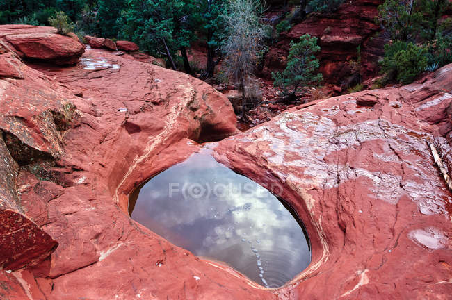 Erhöhter Blick auf einen der heiligen Pools, sedona, yavapai county, arizona, usa — Stockfoto