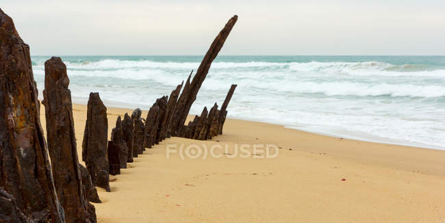 Vista panorámica de Shipwreck en Golden Beach, Victoria, Australia - foto de stock