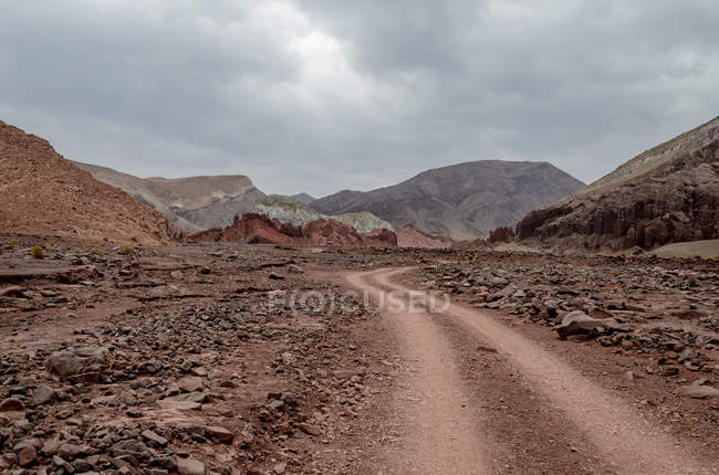 Scenic view of road to rainbow valley near San Pedro de Atacama, Chile — Stock Photo