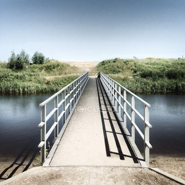 Vista panoramica del ponte rurale, De Zweth, Olanda — Foto stock