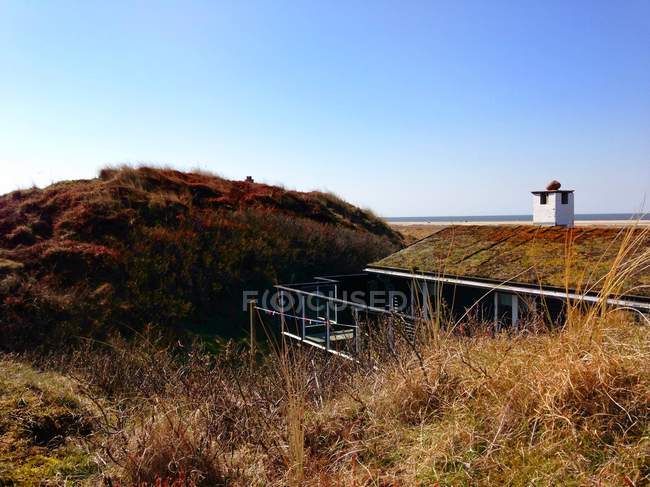Elevated view of Traditional summerhouse, Fanoe, Denmark — Stock Photo