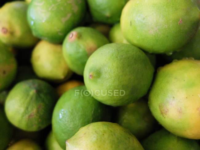 Primo piano di lime verdi fresche in mucchio — Foto stock