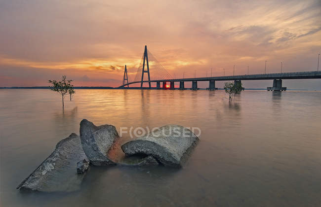 Scenic view of Desaru Bridge, Johor, Malaysia — Stock Photo