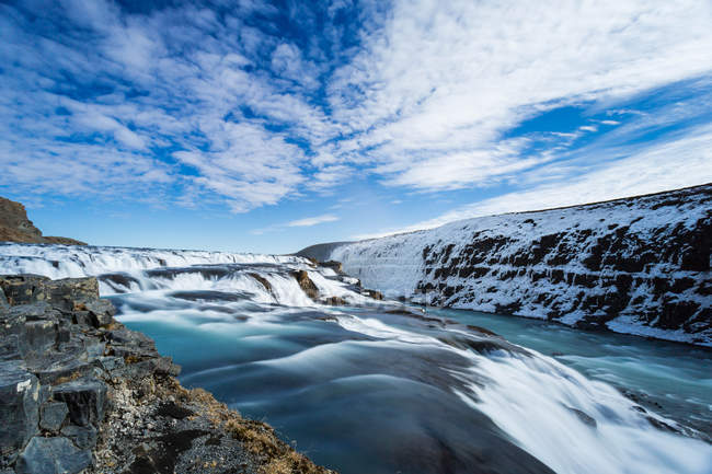 Vista panoramica della cascata Gullfoss, Islanda — Foto stock