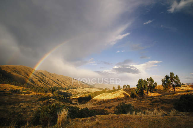 Scenic view of rainbow in Cusco, Peru — Stock Photo