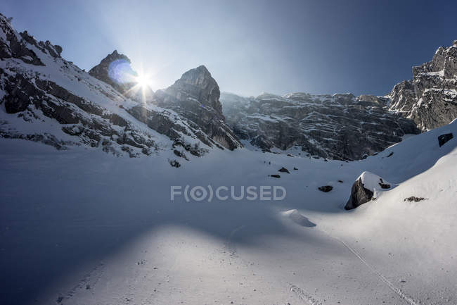 Живописный вид на заснеженные горы, Альпы, Озил, Австрия — стоковое фото