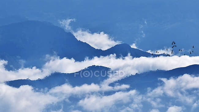 Vista panorámica del Himalaya desde Nagarkot, Nepal - foto de stock
