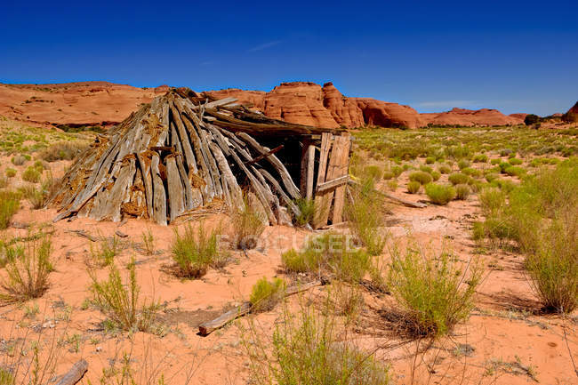 Vista panoramica della Tomba dello Sconosciuto Navajo, Mystery Valley, Arizona, America, USA — Foto stock