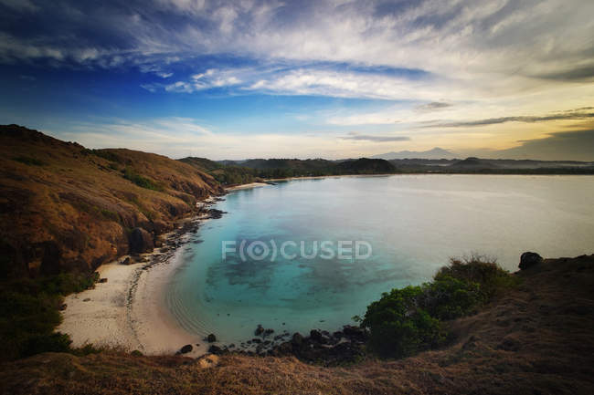 Vista panorámica de la playa de Tanjung aan, Lombok, Indonesia - foto de stock