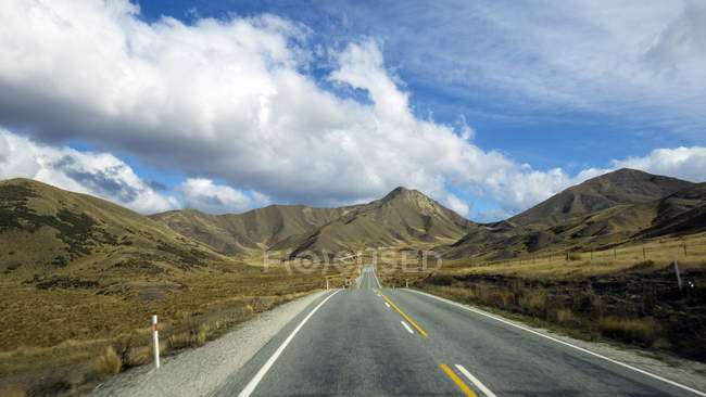 Vista panorâmica de lindis passar por Twizel e Wanaka, Nova Zelândia — Fotografia de Stock