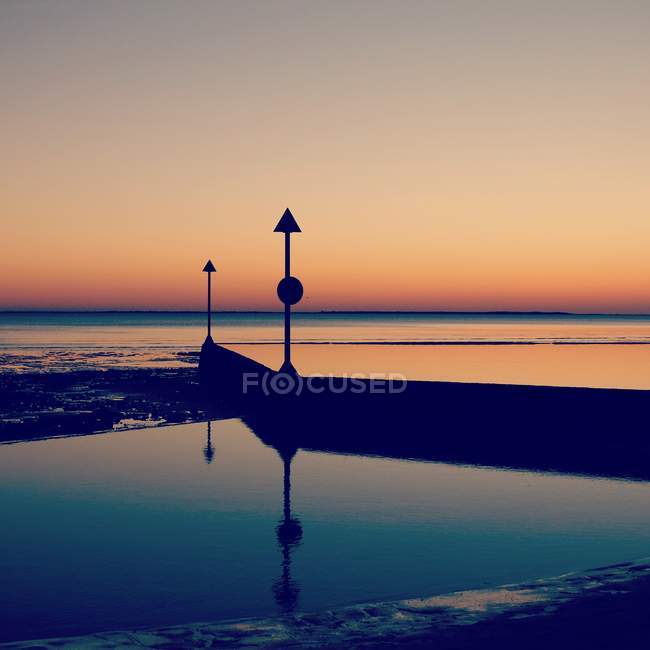 Scenic view of sunset by the sea, France — Stock Photo