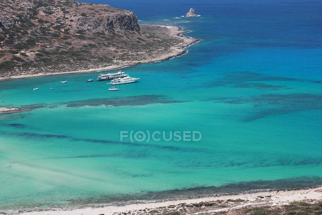 Vista elevada de la laguna Creta, Balos, Grecia - foto de stock