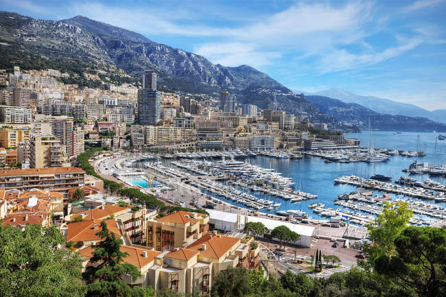 Scenic view of La Condamine and Monte Carlo, Monaco — Stock Photo