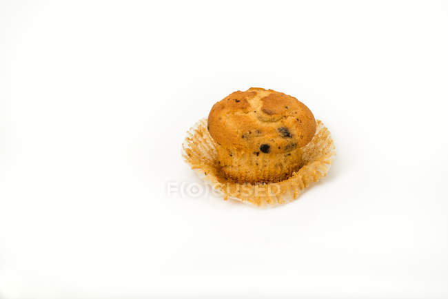 Lonely blueberry muffin on white background — Stock Photo