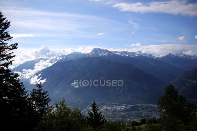 Vista panoramica sulla bellissima montagna, Crans-Montana, Svizzera — Foto stock