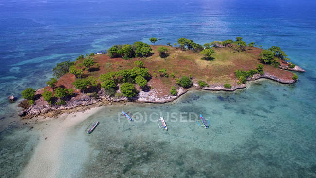 Vue aérienne de l'île de GIli Kuri, lombok, Indonésie — Photo de stock