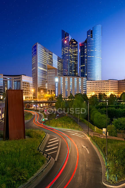 Scenic view of skyscrapers of business district, La Defense, Paris, France — Stock Photo