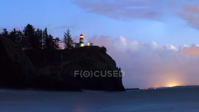 Scenic view of Cape Disappointment Lighthouse, Long Beach, Washington, America, USA — Stock Photo