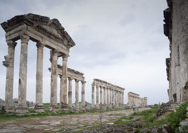 Vista panorâmica de Ruínas de Apamea, Hama, Síria — Fotografia de Stock