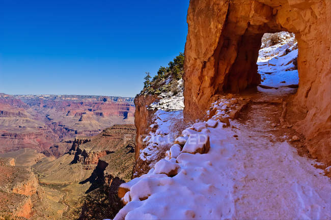 Grand Canyon Blick vom Südrand hell Angel Trail, arizona, USA — Stockfoto