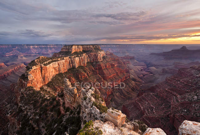 Pôr do sol em Cape Royal, Grand Canyon, Arizona, América, EUA — Fotografia de Stock