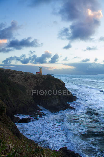 Vista panorâmica de Cape Disappointment Lighthouse, Long Beach, Washington, América, EUA — Fotografia de Stock