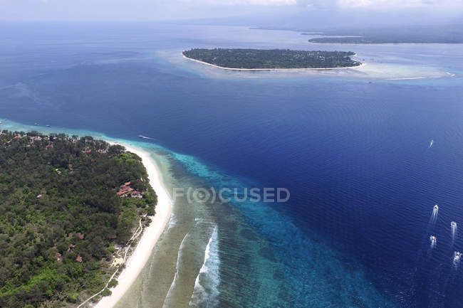 Vue aérienne de gili meno, Lombok, Indonésie — Photo de stock