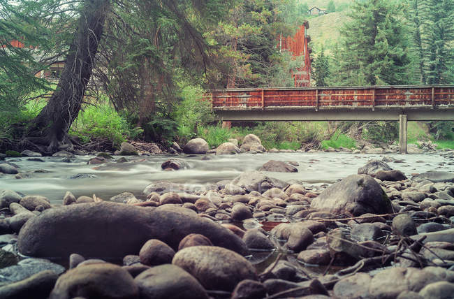 Stream e Bridge a Vail, Colorado, USA — Foto stock