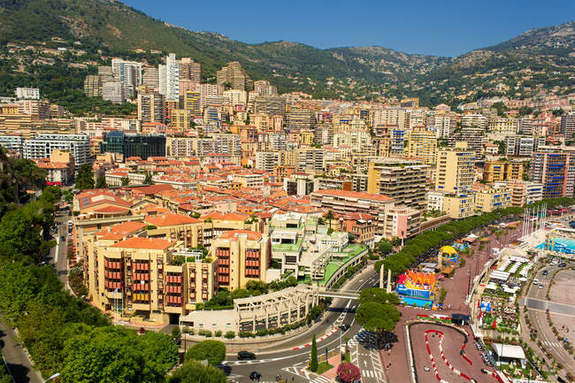 Vista panorámica del horizonte de la ciudad, Montecarlo, Mónaco - foto de stock
