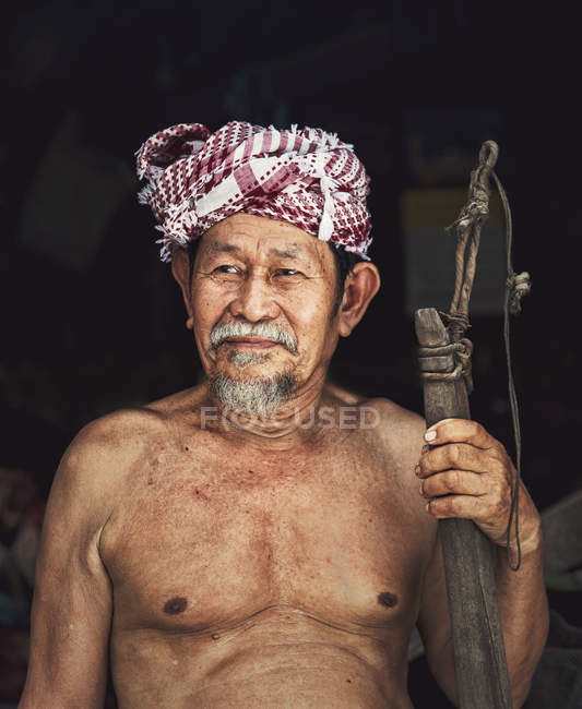 Портрет старшего тайца, Таиланд — стоковое фото