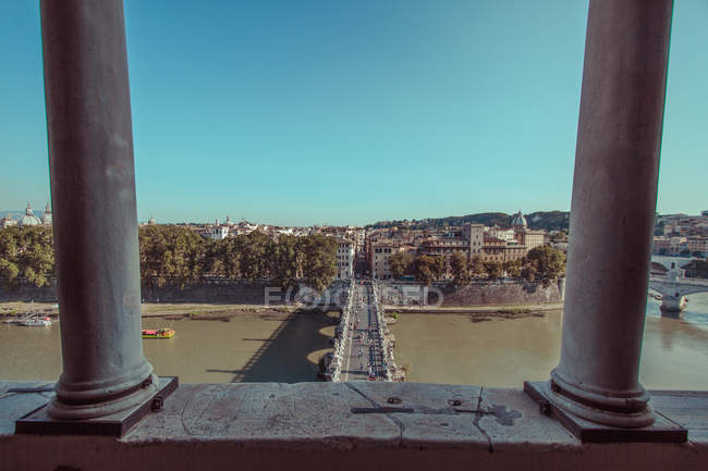 Vue grand angle de Rome et du Tibre, Italie — Photo de stock